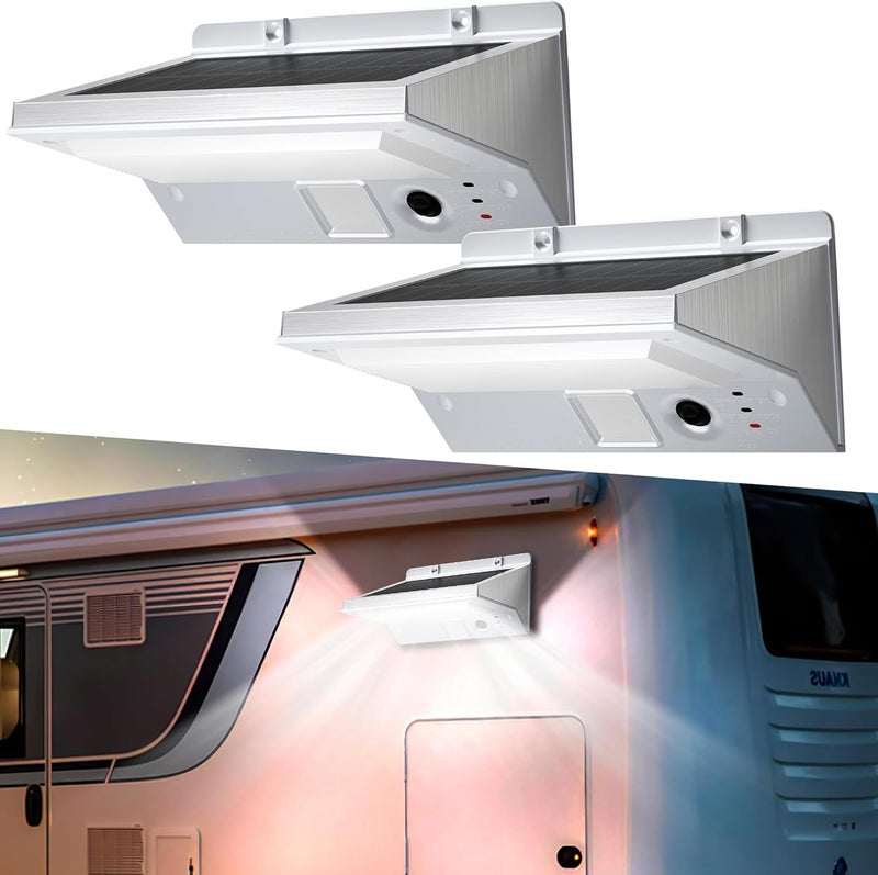 COXSENI Solar RV Porch Lights 2 Pack, Motion Sensor Outdoor Lights with 2200mAh Battery & IP65 Waterproof, RV Exterior Light for RV, Motorhome, Camper, Trailer, Food Truck - Image 1